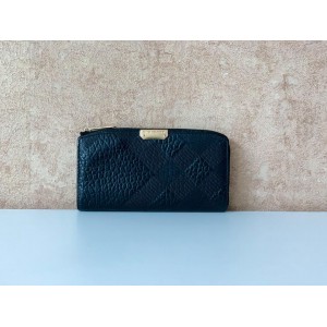 BURBERRY 39328581 EMBOSSED CHECK LEATHER CONTINENTAL WALLET
